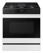 Bespoke 6.0 cu. ft. Smart Slide-In Gas Range with Air Fry & Precision Knobs in White Glass