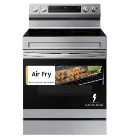 samsung 30 in. 5-Burner Element Smart Freestanding Electric Range in Stainless Steel with Wi-Fi and No Preheat AirFry