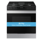 samsung Bespoke 30 in. 5-Burner Smart Slide-In Gas Range in Stainless Steel with Air Fry and Safety Knobs