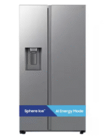 Samsung 27.4 cu. ft. Standard Depth Side-by-Side Refrigerator in Stainless Steel with Sphere Ice & External Water& Ice Dispenser